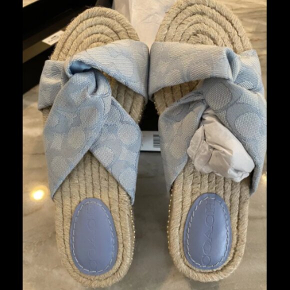 Brand New Women's COACH Slide On Charli Espadrille Sandals - Picture 6 of 11